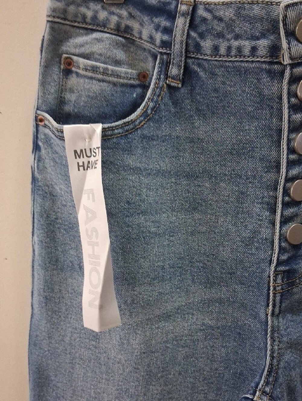 Women Rue21 Light Blue High-Rise Button-Fly Flare Jeans Size 15 - Picture 3 of 9